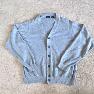 Men's Izod gray cotton cardigan sweater